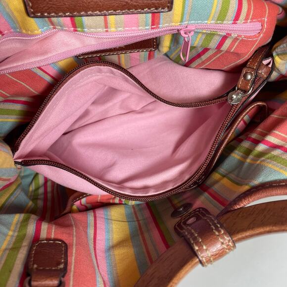 Vintage Fossil Brown Straw Basket Weave Handbag Purse - Picture 9 of 13